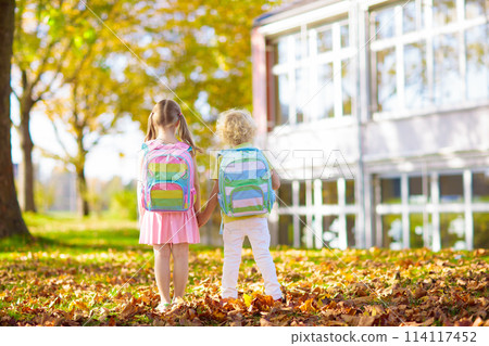 Kids go back to school. Child at kindergarten. 114117452