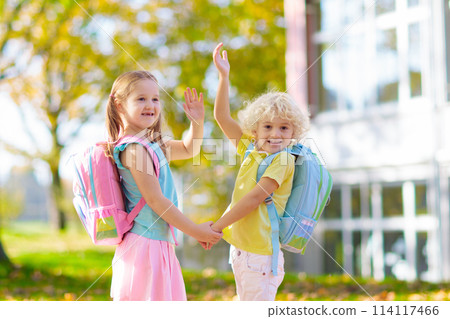 Kids go back to school. Child at kindergarten. Kids go back to school. Child at kindergarten. 114117466