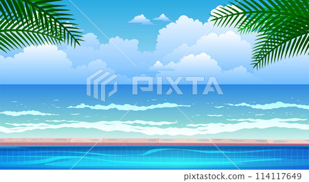 resort, sea, palm 114117649