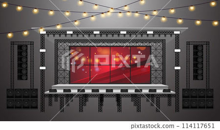 stage, 3d, microphone 114117651