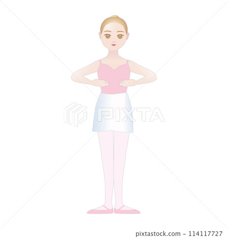 Illustration of a little ballerina_1st position_Anna Bang 114117727