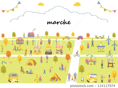 馬爾凱人在假日市場享受 馬爾凱人在假日市場享受 114117974