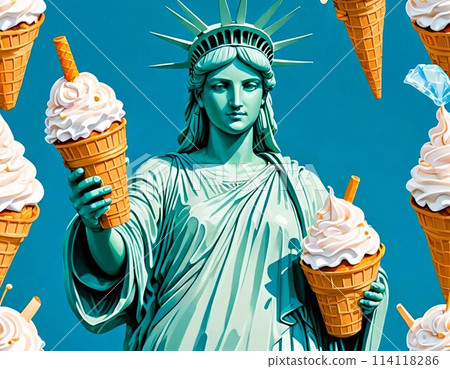 Extremely hot! The Statue of Liberty holding a software?! 114118286