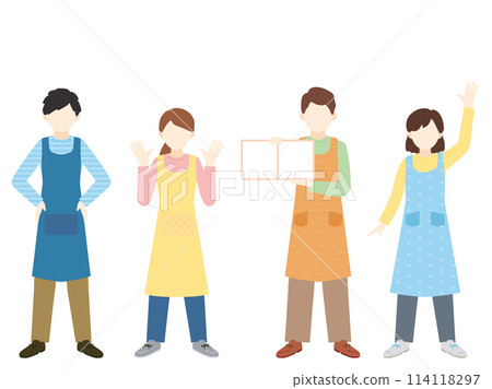 幼稚園老師穿圍裙插畫 幼稚園老師穿圍裙插畫 114118297