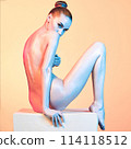 Beautiful figure of a nude model. Sexy lady. 114118512