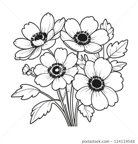 A flower of anemone A flower of anemone 114119588