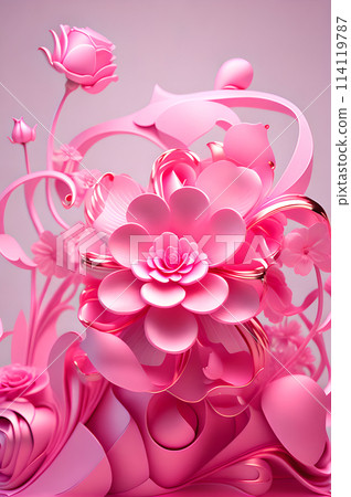 3d abstract flower arrangement roses Background portrait wallpaper 114119787