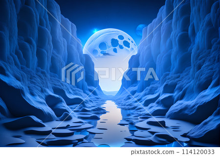 abstract landscape view of moon background wallpaper 114120033