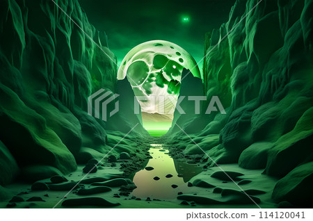 abstract landscape view of moon background wallpaper 114120041