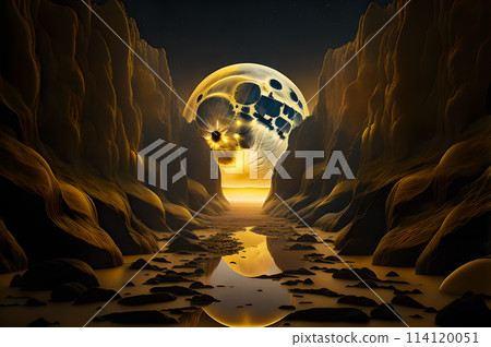 abstract landscape view of moon background wallpaper 114120051