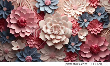 abstract 3d flowers roses leaf background wallpaper 114120199