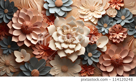 abstract 3d flowers roses leaf background wallpaper 114120248