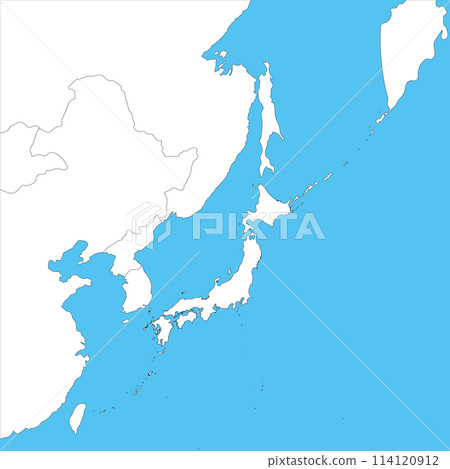 日本及週邊國家空白地圖 114120912