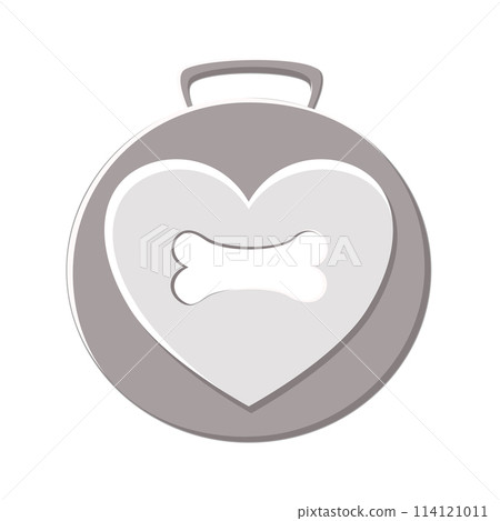 Isolated illustration of medal, tag and keychain for pet with bone window. Isolated illustration of medal, tag and keychain for pet with bone window. 114121011
