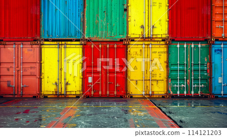 Handling stack of container shipping yard. 114121203