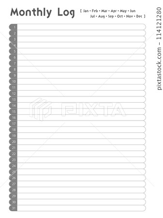 Monthly log/diary template [simple] 114121280