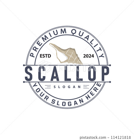 Seashell Logo, Inspirational Scallop Design With Pearl, Ocean Animals, Vector Jewelry Luxury Shell Beauty And Cosmetic Seashell Logo, Inspirational Scallop Design With Pearl, Ocean Animals, Vector Jewelry Luxury Shell Beauty And Cosmetic 114121818