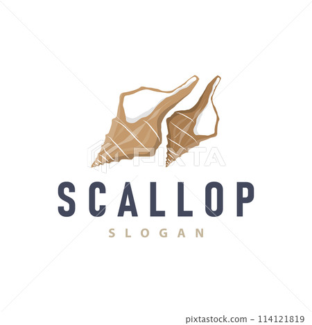 Seashell Logo, Inspirational Scallop Design With Pearl, Ocean Animals, Vector Jewelry Luxury Shell Beauty And Cosmetic 114121819