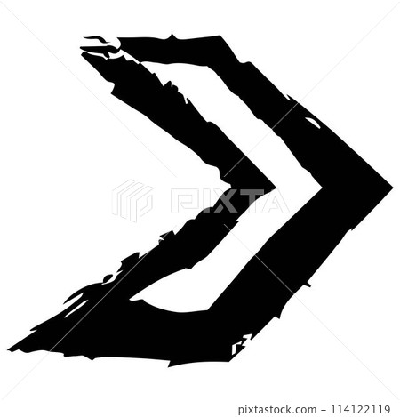 Arrow symbol icon, grunge texture vector element direction symbol illustration for graphic design 114122119