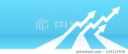 Business arrow target direction. High inflation up arrow. Finance growth, rise profit and increase investment. Business inflation chart. Financial stock growth graph. Vector Business arrow target direction. High inflation up arrow. Finance growth, rise profit and increase investment. Business inflation chart. Financial stock growth graph. Vector 114122416