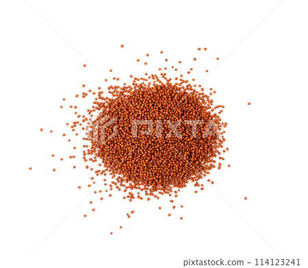 Aquarium Fish Food, Pressed Brown Granules Isolated, Nutrition Supplements, Pills, Tablets Aquarium Fish Food, Pressed Brown Granules Isolated, Nutrition Supplements, Pills, Tablets 114123241