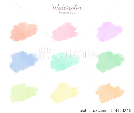 Watercolor texture icon set Watercolor texture icon set 114123248