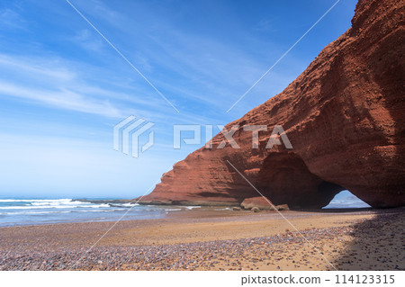 Legzira Beach with Red Arches, Morocco Coast, Marocco Legzira Landscape, Amazing Africa Place Legzira Beach with Red Arches, Morocco Coast, Marocco Legzira Landscape, Amazing Africa Place 114123315