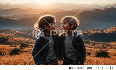 AI Generated Joy of Childhood in Nature for World Children Day 114124013