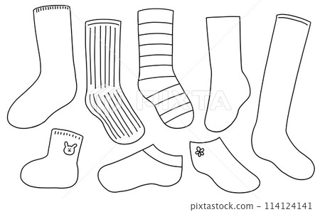 寬鬆簡約襪子套線描 114124141