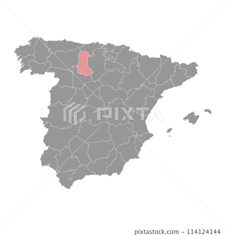 Map of the Province of Palencia, administrative division of Spain. Vector illustration. 114124144