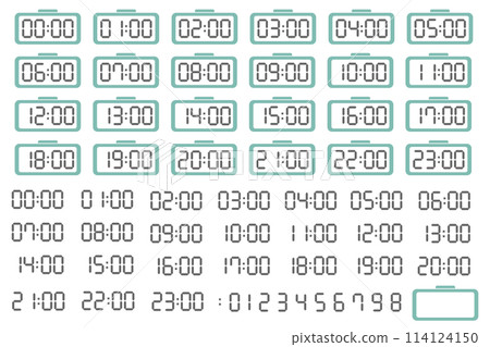 簡單可愛的數位時鐘24小時圖示集 簡單可愛的數位時鐘24小時圖示集 114124150
