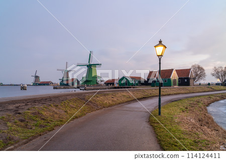 Windmill of Zaanse Schans near Amsterdam Windmill of Zaanse Schans near Amsterdam 114124411