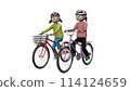 Illustration of dangerous bicycle driving by elementary school students / parallel [transparent] 114124659