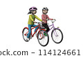 Illustration of dangerous bicycle driving by elementary school students / parallel [transparent] 114124661
