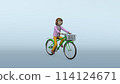 Illustration of dangerous bicycle driving by elementary school students / headphones [with background gradation] 114124671