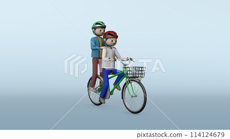 小學生騎自行車危險圖解/兩人座【附背景漸層】 小學生騎自行車危險圖解/兩人座【附背景漸層】 114124679