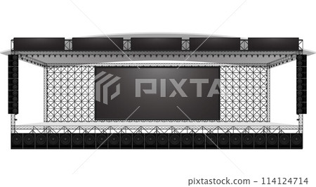 stage, 3d, microphone 114124714