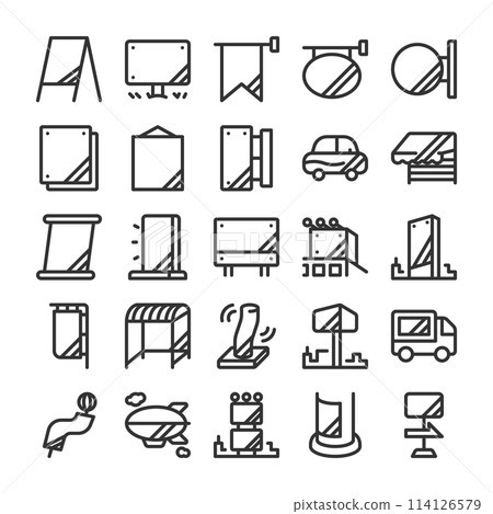 戶外廣告看板廣告圖示集 114126579