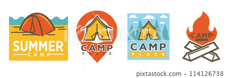 Summer Camping Logo Collection vector 114126738