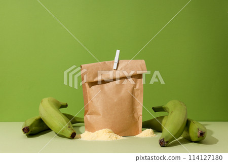 Banana flour, concept of cooking food, tasty banana flour 114127180