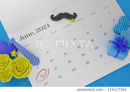 June calendar, Father's Day 114127361