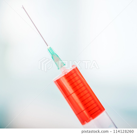 syringe with red drug syringe with red drug 114128260