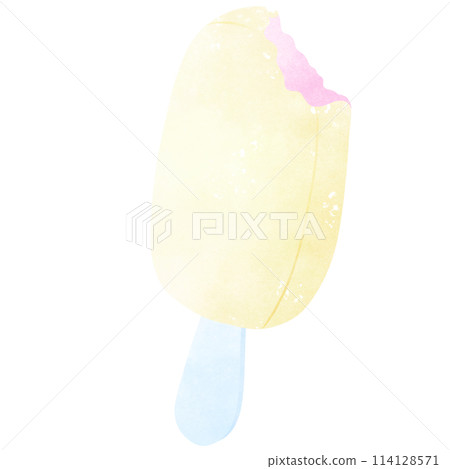Vanilla ice cream. A hand-drawn illustration of summer Vanilla ice cream. A hand-drawn illustration of summer 114128571