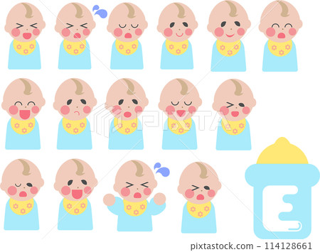 Baby facial expression difference collection 114128661