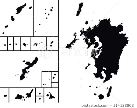 A slightly loose silhouette of the Kyushu and Okinawa map A slightly loose silhouette of the Kyushu and Okinawa map 114128808