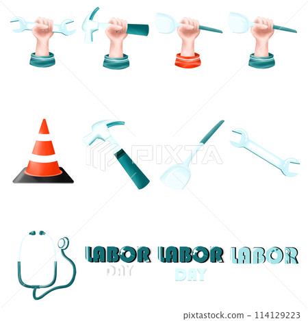 Set of Labor Day for workers of all professions 114129223