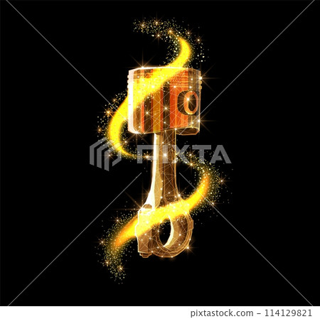 One piston with oil splash. Abstract 3d illustration. Motor oil, Car engine. One piston with oil splash. Abstract 3d illustration. Motor oil, Car engine. 114129821