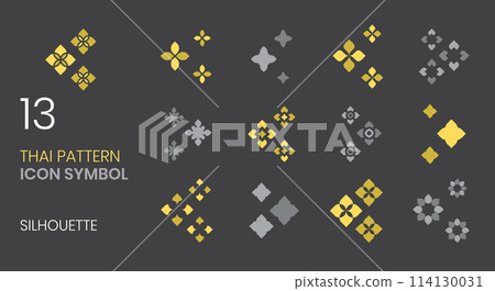 thai pattern icon symbol silhouette set thai pattern icon symbol silhouette set 114130031