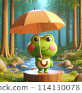 下雨天可愛的青蛙 114130078