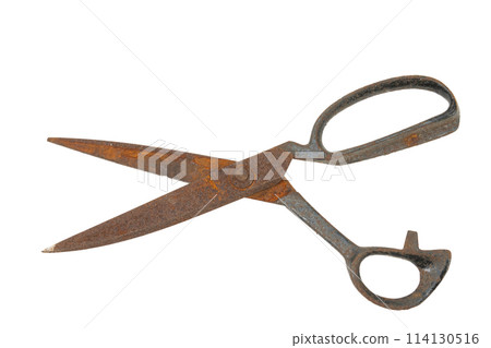 Rusty old dressmaking scissors 114130516